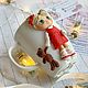 Кружка с декором «девочка с мишкой». Кружки и чашки. Handmade by Lena Lav. Интернет-магазин Ярмарка Мастеров.  Фото №2