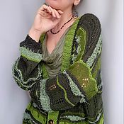 Авторский вязаный пуловер "Радужный Фейри"