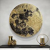 Картины и панно handmade. Livemaster - original item Round picture with the moon. Illuminated wall panels. Handmade.