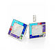 Earrings square. Turquoise, Mother Of Pearl, Lapis Lazuli, Charoite, Coral, Rhodonite. Earrings. ARIEL - MOSAIC. My Livemaster. Фото №5