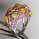 Ring 'La Boheme' with Ethiopian opals, Rings, Novaya Usman,  Фото №1