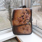 Сумки и аксессуары handmade. Livemaster - original item Backpack leather women`s personalized engraved custom for Catherine. Handmade.