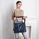 Leather hobo bag 'Blue steel'. Sacks. Tatyana Kiryukhina - AUTHOR'S BAGS. Online shopping on My Livemaster.  Фото №2