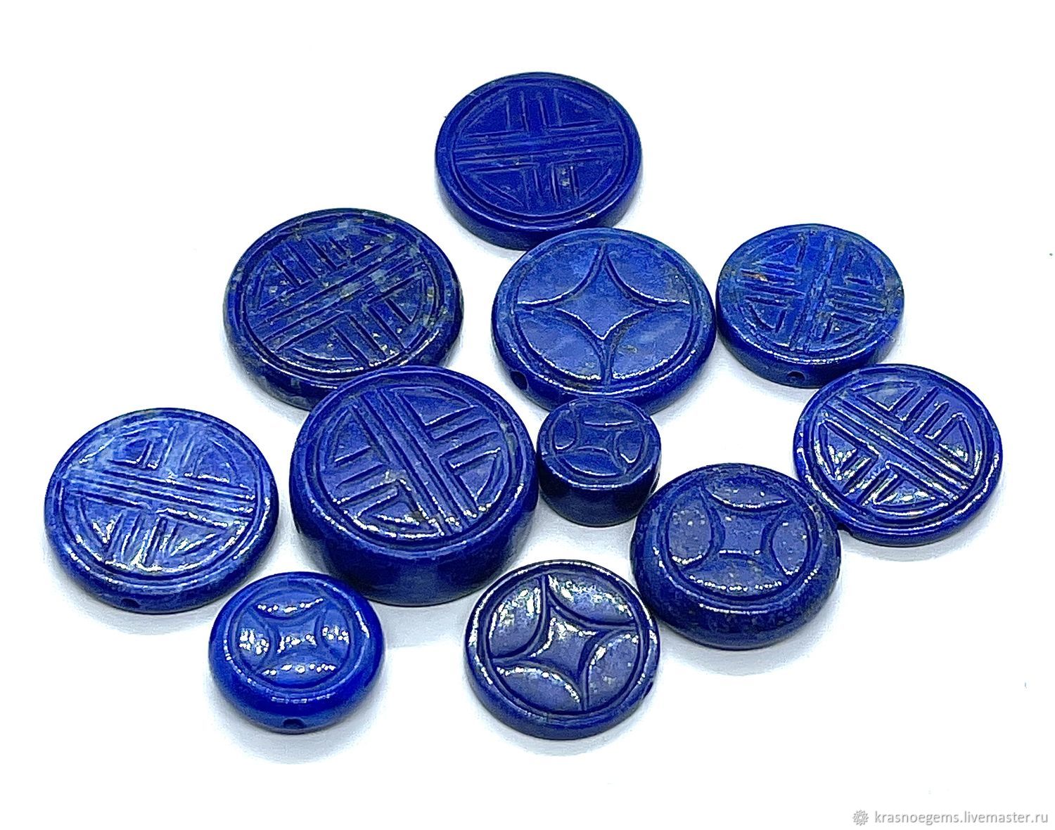 Лазурит натуральный в огранке камнерезка, цветок, крест в интернет ...