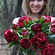 Пионы Red Charm из глины. Элементы интерьера. Юлия Курихина. Ярмарка Мастеров.  Фото №6