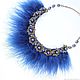 Blue Swan necklace Natural pearls leather and feathers. Necklace. ms. Decorator. Online shopping on My Livemaster.  Фото №2