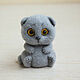 Шотландская вислоухая кошка, сухое валяние. Войлочная игрушка. TouchMe. Интернет-магазин Ярмарка Мастеров.  Фото №2