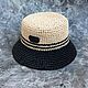Raffia panama hat/ straw hat (black and straw), Hats1, Yaroslavl,  Фото №1