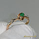 Ring 'Classic style' 585 gold, diamonds, emerald. VIDEO, Rings, St. Petersburg,  Фото №1