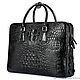 Bag-briefcase made of embossed crocodile skin, in black. Brief case. SHOES&BAGS. My Livemaster. Фото №4