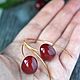 Red cherry-long cherry earrings. Earrings. Украшения в подарок ToutBerry. My Livemaster. Фото №5