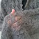 Полушалок вязаный пуховый. Косынка из серого козьего пуха. Платок20. Пледы. Пуховый ,,Рай' от Зинфиры (Orenbur). Ярмарка Мастеров.  Фото №8