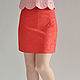 Skirt mini knitted straight coral color. Skirts. Skirt Priority (yubkizakaz). My Livemaster. Фото №4