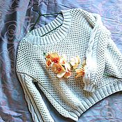 Одежда handmade. Livemaster - original item Women`s sweater honeycomb oversize white. Handmade.