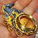 Brooch-pendant 'Prairie Wind' with citrine, Brooches, Voronezh,  Фото №1