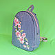 Denim backpack Winter cherry. Backpacks. Handmade shop. Online shopping on My Livemaster.  Фото №2