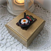 Для дома и интерьера handmade. Livemaster - original item Box with miniature "Srambled egg" from polymer clay. Handmade.