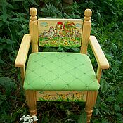 Для дома и интерьера handmade. Livemaster - original item Children`s wooden chair with painting Happy Family.. Handmade.