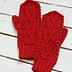 Красные вязаные варежки, теплые женские варежки, шерстяные варежки. Варежки. Ольга Долбнина  SCdesign. Ярмарка Мастеров.  Фото №5