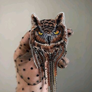 Украшения ручной работы. Ярмарка Мастеров - ручная работа Брошь "Совушка". Handmade.