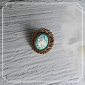 Субкультуры handmade. Livemaster - original item Ring with cameo Rose background mint bronze 13h18. Handmade.