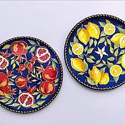 Часы на стену Ручная роспись тарелки Часы лаванда и полевые цветы