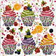 Cupcake with fruit and berries decoupage napkin, Napkins for decoupage, Moscow,  Фото №1