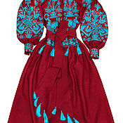 Одежда handmade. Livemaster - original item Dark-red dress "Arabian horseman". Handmade.
