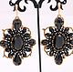 Evening earrings 'Black lace'. Earrings. Beaded jewelry by Mariya Klishina. Online shopping on My Livemaster.  Фото №2
