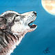  The Wolf and the full moon. Original. Pastel. Pictures. Valeria Akulova ART. Online shopping on My Livemaster.  Фото №2
