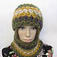 Knitted set - hat and snood 'Asterisks'. Headwear Sets. Cozy corner (nadejdamoshkina). My Livemaster. Фото №4
