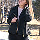 Black suede jacket with asymmetrical zipper, Biker style jacket. Outerwear Jackets. Lara (EnigmaStyle). My Livemaster. Фото №5