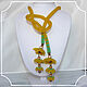 Lariat Orchid made of yellow beads, Lariats, Smolensk,  Фото №1