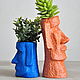 Planters made of concrete Moai big pot for cacti, pots, hair. Pots1. Decor concrete Azov Garden. My Livemaster. Фото №5
