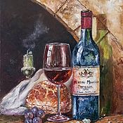 Картины и панно handmade. Livemaster - original item Oil painting still life with wine. Handmade.