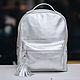 Backpack leather women 'Shie' (Silver). Backpacks. DragonBags - Rucksack leather. Online shopping on My Livemaster.  Фото №2