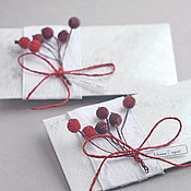 Открытки handmade. Livemaster - original item Envelope for money is Frosty berries and Silver frost. Handmade.