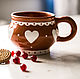 sugar hearts.. Handmade mug, pottery, Mugs and cups, Zhukovsky,  Фото №1