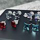 Серьги - гвоздики Swarovski ромбики. Серьги классические. TLN North. Интернет-магазин Ярмарка Мастеров.  Фото №2