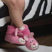 Обувь ручной работы handmade. Livemaster - original item Slippers, booties felted baby Bunnies. Handmade.