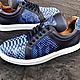 Sneakers made of genuine python leather and calfskin, in blue. Training shoes. SHOES&BAGS. My Livemaster. Фото №5