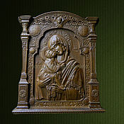 Деревянная резная Икона Ангел Хранитель