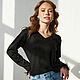 Jersey de punto De Discoteca con plumas, Jersey de rayón negro con Lurex. Jumpers. mozaika-rus. Ярмарка Мастеров.  Фото №4