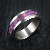 Titanium rings with gold inserts. Engagement rings