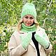 Downy Winter Set ' In Bright Lime Color', Headwear Sets, Urjupinsk,  Фото №1