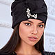Turban hat hijab of black viscose with crystals, Turban, Moscow,  Фото №1