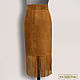 Sienna skirt made of genuine suede/leather (any color). Skirts. Elena Lether Design. Online shopping on My Livemaster.  Фото №2