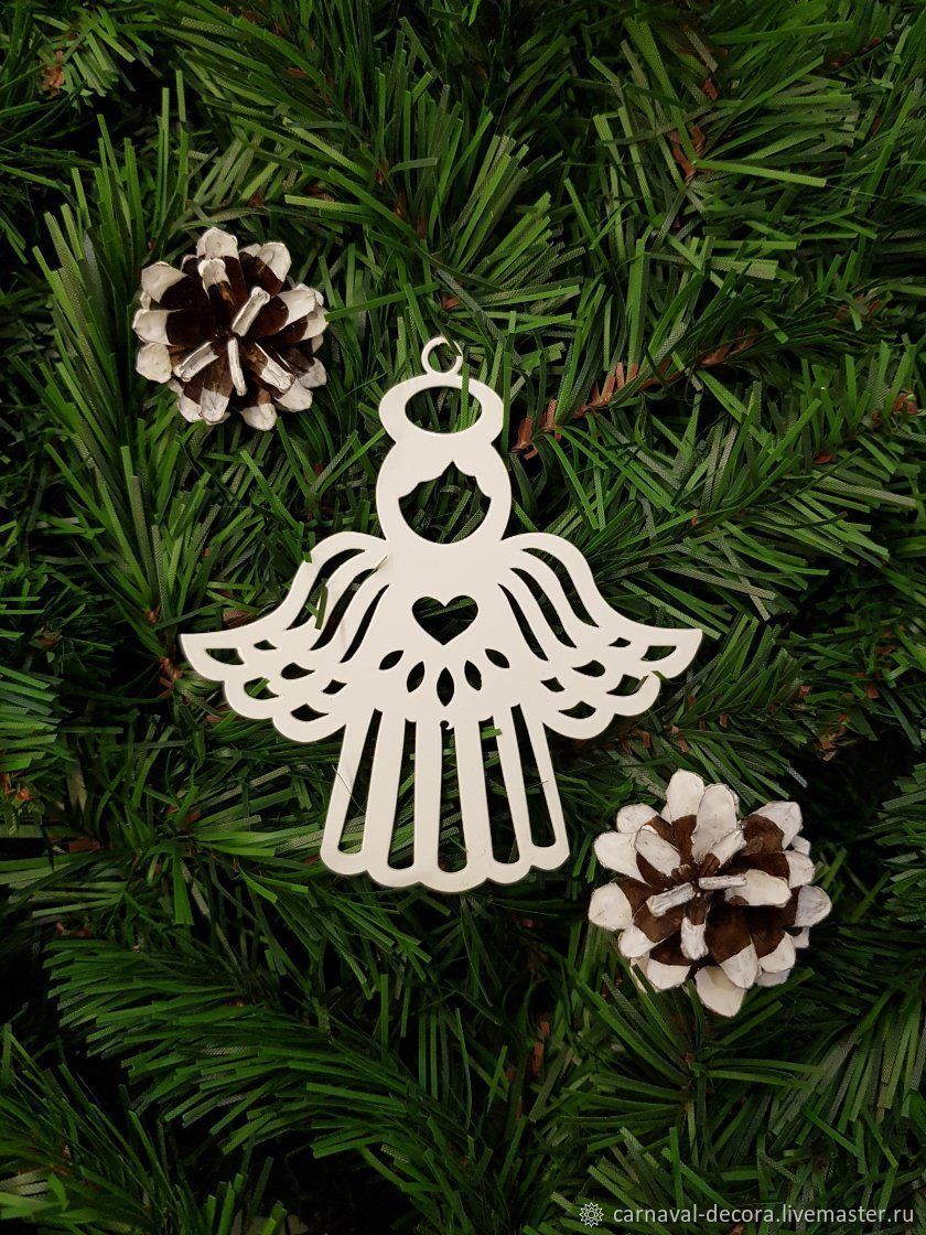 Новогодняя игрушка ёлочная стеклянная Klavdievo Marry Chupmas Ангел с крыльями (4820001045550)