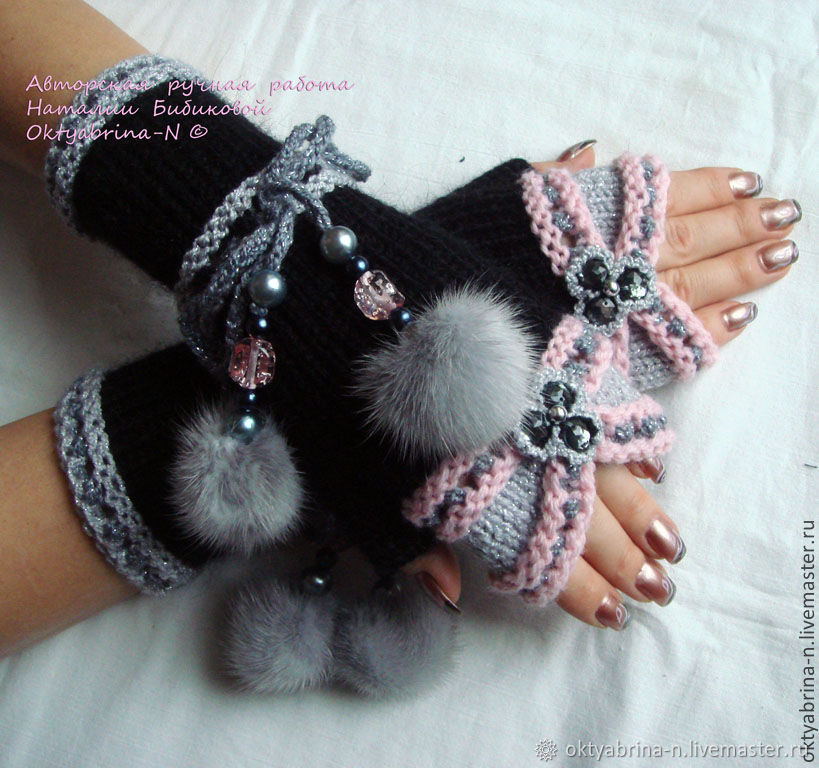 Митенки "Красотка" в интернет-магазине Ярмарка Мастеров по цене 2200 ...