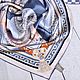 Большой платок из шелка Розово Сиреневый, натуральный шелк, Платки, Москва,  Фото №1